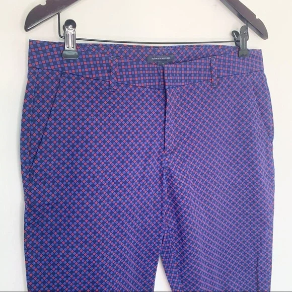 TOMMY HILFIGER Harlequin Check Print Mid Rise Ankle Pants - Picture 5 of 11